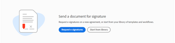 Request e-signatures button