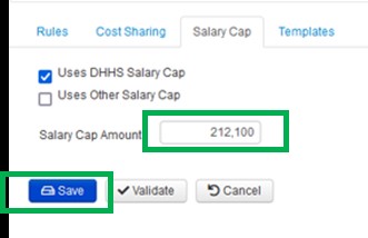 Update the Salary Cap Amount to $212,100